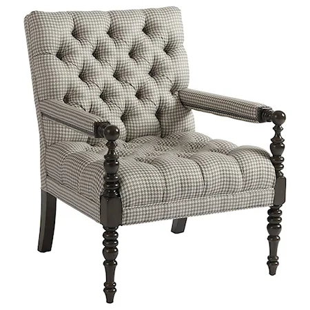 Belcourt Tufted Accent Chair with Turned Wood Arms